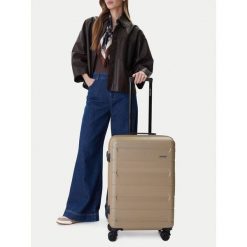 Walizka średnia GINO ROSSI. Brązowe walizki Gino Rossi, bez wzorów, średnie. Za 299.99 zł.