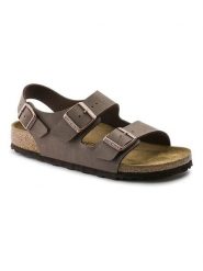 Birkenstock Skórzane sandały "Milano" w kolorze brązowym rozmiar: 45. Brązowe sandały damskie Birkenstock, bez wzorów, z otwartym noskiem, bez obcasa, bez zapięcia. Za 394.38 zł.