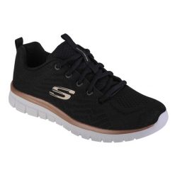 Damskie GRACEFUL GET CONNECTED Sneakersy Czarny / różowe złoto. Czarne obuwie sportowe damskie Skechers, z materiału, bez zapięcia, trekkingowe. Za 249.99 zł.