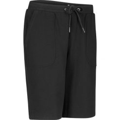 Bermudy dresowe z czystej bawełny. Czarne spodnie dresowe damskie bonprix, bez wzorów, z bawełny. Za 84.99 zł.