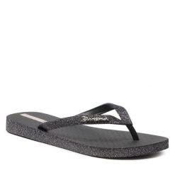 Japonki Ipanema. Czarne klapki damskie Ipanema, bez wzorów, bez obcasa, bez zapięcia. Za 139.99 zł.