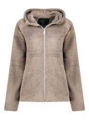 Geographical Norway Kurtka polarowa "Ulotta" w kolorze szarobrązowym rozmiar: M. Brązowe kurtki damskie Geographical Norway, m, bez wzorów, z polaru, bez kaptura. Za 165.31 zł.