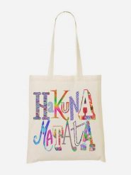 WOOOP Torba "Hakuna Matata Color" w kolorze kremowym ze wzorem - 36 x 43 cm rozmiar: onesize. Brązowe shopper bag Wooop, bez wzorów, z bawełny, na ramię, bez dodatków. Za 39.99 zł.