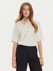 Calvin Klein Bluzka K20K207977 Écru Regular Fit. Bluzki damskie Calvin Klein, bez wzorów, z syntetyku, bez kołnierzyka, bez ramiączek. Za 399.99 zł.