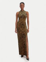 Guess Sukienka wieczorowa W6RK10 KA652 Beżowy Regular Fit. Brązowe sukienki damskie Guess, z aplikacjami, z syntetyku, wizytowe, bez ramiączek. Za 659.99 zł.