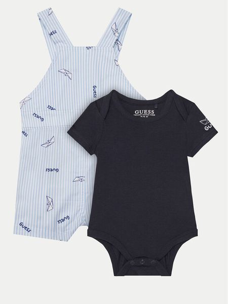 Guess Komplet body i spodnie P5GG04 K6YW4 Kolorowy Regular Fit. Spodnie niemowlęce Guess, z aplikacjami, z bawełny. Za 129.99 zł.