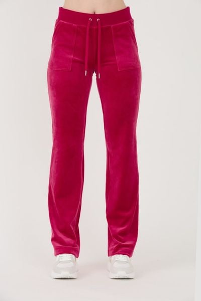 JUICY COUTURE Czerwone damskie spodnie dresowe Del Ray Pocketed Pant, Rozmiar S. Czerwone spodnie dresowe damskie Juicy Couture, s, bez wzorów, z dresówki. W wyprzedaży za 240.99 zł.