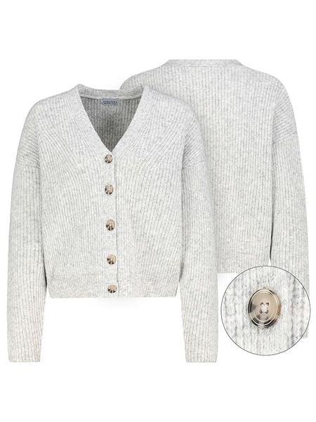 Sublevel Kardigan w kolorze jasnoszarym rozmiar: L. Szare kardigany damskie Sublevel, l, bez wzorów, ze splotem. Za 162.11 zł.