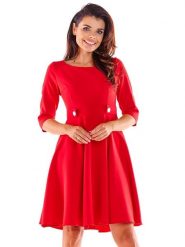 Awama Sukienka w kolorze czerwonym rozmiar: M. Czerwone sukienki damskie Awama, bez wzorów, bez ramiączek. Za 149.66 zł.