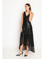 ASSUILI Sukienka w kolorze czarnym rozmiar: 42. Czarne sukienki damskie Assuili, bez wzorów, klasyczne, bez ramiączek. Za 192.79 zł.