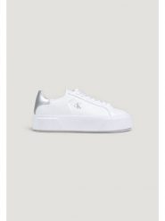 Calvin Klein Sneakersy Flatform Lace Up Lth Met YW0YW01929 Biały. Białe obuwie sportowe damskie Calvin Klein, ze skóry, bez zapięcia. Za 529.99 zł.