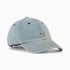 Czapka z daszkiem unisex Puma WARDROBE ESS METAL niebieska 02596807. Niebieskie czapki z daszkiem damskie Puma, bez wzorów, z bawełny. Za 93.48 zł.