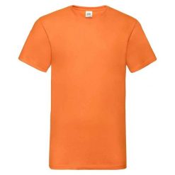 Koszulka Unisex Dla Dorosłych Z Dekoltem W Szpic. Brązowe bluzki damskie Fruit of the Loom, m, bez wzorów, sportowe, bez kołnierzyka, bez ramiączek. Za 39.99 zł.