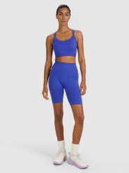 4F Legginsy kolarki treningowe bezszwowe damskie - niebieskie M/L. Niebieskie legginsy damskie 4F, l, bez wzorów, z dzianiny. Za 119.99 zł.