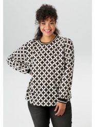 Aniston Bluzka w kolorze czarno-białym rozmiar: 48. Białe bluzki damskie Aniston, bez wzorów, bez kołnierzyka, bez ramiączek. Za 95.99 zł.