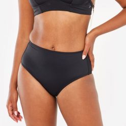 Dół kostiumu kąpielowego surfingowego damski Olaian Romi. Czarne bikini OLAIAN, bez wzorów, z elastanu. W wyprzedaży za 49.99 zł.