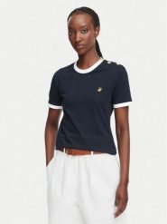 Beverly Hills Polo Club T-Shirt P-SS26W-TS0104 Granatowy Regular Fit. Niebieskie t-shirty damskie Beverly Hills Polo Club, xs, bez wzorów, z bawełny, bez kołnierzyka. Za 118.99 zł.