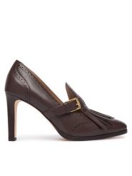 LAUREN RALPH LAUREN Półbuty Colleen Perforated Calfskin Kiltie Pump 802P02364004 Brązowy ciemny. Brązowe czółenka damskie Lauren Ralph Lauren, bez wzorów, ze skóry, bez obcasa, na obcasie. Za 1,199.00 zł.