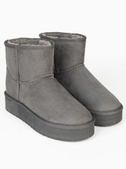 ISLAND BOOT Botki zimowe "Stela" w kolorze szarym rozmiar: 38. Szare botki damskie Island Boot, na zimę, bez obcasa, bez zapięcia. Za 158.84 zł.