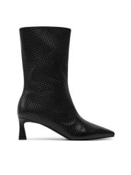 Pollini Botki SA24135C1LTK0000 Czarny. Czarne botki damskie Pollini, ze skóry, bez obcasa, na szpilce, bez zapięcia. Za 1,609.00 zł.