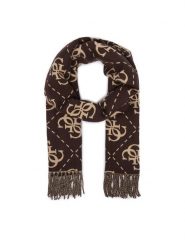 Guess Szalik AM9666 POL03 Brązowy ciemny. Brązowe szaliki damskie Guess, z aplikacjami, z poliesteru. Za 234.99 zł.