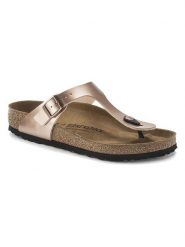 Birkenstock Skórzane japonki "Gizeh" w kolorze miedzianym rozmiar: 40. Różowe klapki damskie Birkenstock, bez wzorów, bez obcasa, bez zapięcia. Za 321.95 zł.