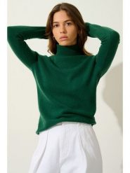 AUTHENTIC CASHMERE Kaszmirowy golf "Bise" w kolorze ciemnozielonym rozmiar: M. Zielone golfy damskie AUTHENTIC CASHMERE, m, bez wzorów, z kaszmiru, bez ramiączek. Za 381.24 zł.