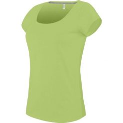 Koszulka damska Kariban Col Bateau. Zielone koszulki sportowe damskie KARIBAN, bez wzorów, z bawełny, bez ramiączek. Za 65.00 zł.