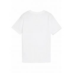 Młodzieżowa koszulka ESS z logo No. 1 PUMA White. Biała bluzki damskie Puma, m, bez wzorów, z gumy, bez kołnierzyka, bez ramiączek. Za 79.00 zł.