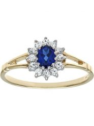 Diamant Exquis Złoty pierścionek z szafirem rozmiar: 48. Niebieskie pierścionki damskie Diamant Exquis, z szafirem, złote. Za 483.17 zł.