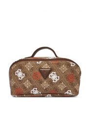 Guess Kosmetyczka TWB931 50670 Brązowy. Brązowe kosmetyczki damskie Guess, z aplikacjami, ze skóry. Za 349.99 zł.