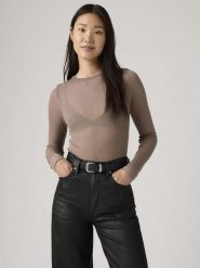 Levi's Koszulka w kolorze beżowym rozmiar: XS. Brązowe bluzki damskie Levi's, s, bez wzorów, bez kołnierzyka, bez ramiączek. Za 87.61 zł.