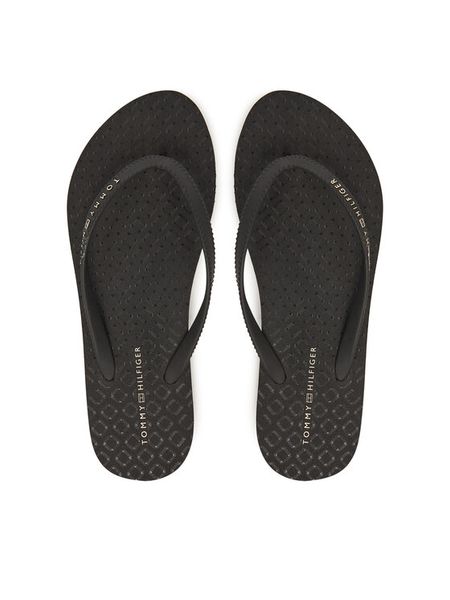 Tommy Hilfiger Japonki Hilfiger Strap Beach Sandal FW0FW08736 Czarny. Czarne klapki damskie Tommy Hilfiger, bez wzorów, z materiału, bez obcasa, bez zapięcia. Za 109.99 zł.