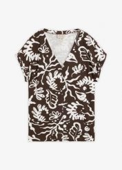 T-shirt z czystej bawełny organicznej. Brązowe t-shirty damskie bonprix, bez wzorów, z bawełny, bez kołnierzyka. Za 57.99 zł.