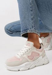 Różowe Sneakersy na Grubej Podeszwie Pira. Brązowe obuwie sportowe damskie Born2be, bez zapięcia. Za 99.99 zł.