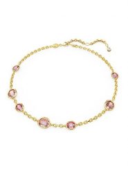 Swarovski Pozłacany naszyjnik z elementami ozdobnymi - dł. 34 cm rozmiar: onesize. Różowe naszyjniki damskie Swarovski, z cyrkonią, metalowe. Za 347.99 zł.