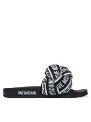 LOVE MOSCHINO Klapki JA28312G0OIW300A Czarny. Czarne klapki damskie Love Moschino, bez wzorów, z materiału, bez obcasa, bez zapięcia. Za 679.99 zł.