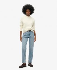Superdry Jeansy z podwyższonym stanem prosta nogawka. Zielone jeansy damskie Superdry, z podwyższonym stanem. Za 302.50 zł.
