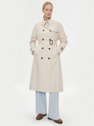 Tommy Hilfiger Trencz WW0WW38947 Beżowy Regular Fit. Brązowe płaszcze damskie Tommy Hilfiger, bez wzorów, z bawełny, bez kaptura. Za 2,649.00 zł.