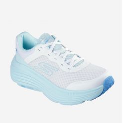 Sneakersy damskie Skechers Max Cushioning. Niebieskie obuwie sportowe casual damskie Skechers, bez zapięcia. Za 249.99 zł.