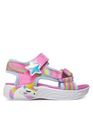 Skechers Sandały Unicorn Dreams Sandal-Dreamy Unicorns 303107L/PKMT Różowy. Czerwone sandały dziewczęce Skechers, ze skóry, bez obcasa, bez zapięcia. Za 149.99 zł.