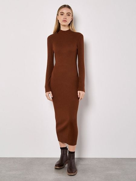 Apricot Sukienka w kolorze brązowym rozmiar: L. Brązowe sukienki damskie Apricot, bez wzorów, bez ramiączek. Za 83.22 zł.