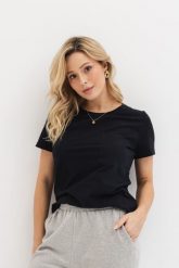 T-SHIRT LUCY BASIC CZARNY L - Flawless. Czarne koszulki sportowe damskie Flawless, l, bez wzorów, z bawełny, bez ramiączek. Za 72.00 zł.
