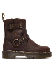 Dr. Martens Botki Crazy Horse DM41870200 Brązowy. Brązowe botki damskie Dr Martens, ze skóry, bez obcasa, na płaskiej podeszwie, bez zapięcia. Za 1,039.00 zł.