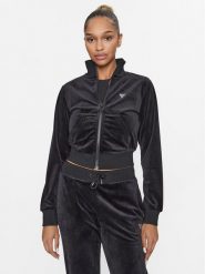 Guess Bluza V3BQ22 KBXI2 Czarny Regular Fit. Czarne bluzy damskie Guess, xs, z aplikacjami, z syntetyku, bez kaptura. Za 179.99 zł.