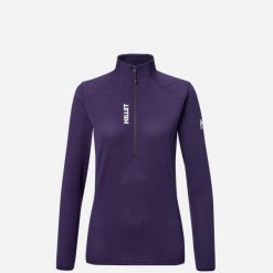 Bluza damska trekkingowa lekka MILLET Parmelan Light Fleece Po W. Fioletowe bluzy damskie Millet, s, bez wzorów, z materiału, bez kaptura. Za 179.00 zł.