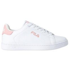 Buty damskie do chodzenia Courtbay Linear Wmn białe. Białe obuwie sportowe casual damskie Fila, bez zapięcia. W wyprzedaży za 168.00 zł.