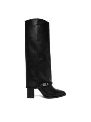 Nine West Kozaki CEO-ABRA-01 Czarny. Czarne kozaki damskie Nine West, z materiału, bez obcasa, na słupku, bez zapięcia. Za 359.99 zł.