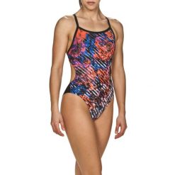 Strój kąpielowy damski jednoczęściowy sportowy na basen Arena Floral. Niebieskie stroje jednoczęściowe Arena, bez wzorów. Za 181.98 zł.
