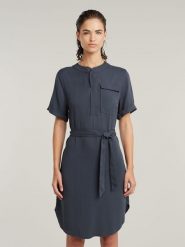 G-Star Sukienka w kolorze granatowym rozmiar: M. Niebieskie sukienki damskie G-Star, bez wzorów, z tkaniny, retro, bez ramiączek. Za 287.84 zł.